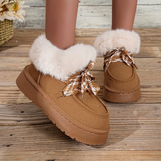 Vrouwen | Fleece Snowboots | Dikke Zool | Warm Gevoerd | Casual Winter Schoenen