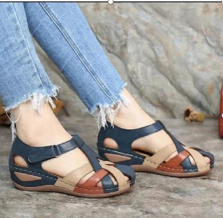 Leren orthopedische sandalen dames met verstelbare banden