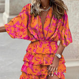 Kleurige Mini-jurk met Ruffles