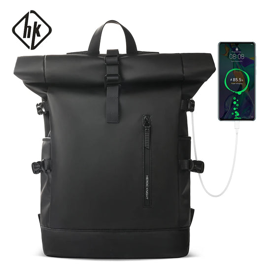 HK Waterdichte Reistas met USB – Uitbreidbare Rugzak – 15.6 inch Laptop Rugtas voor Reizen, Fietsen en Outdoor