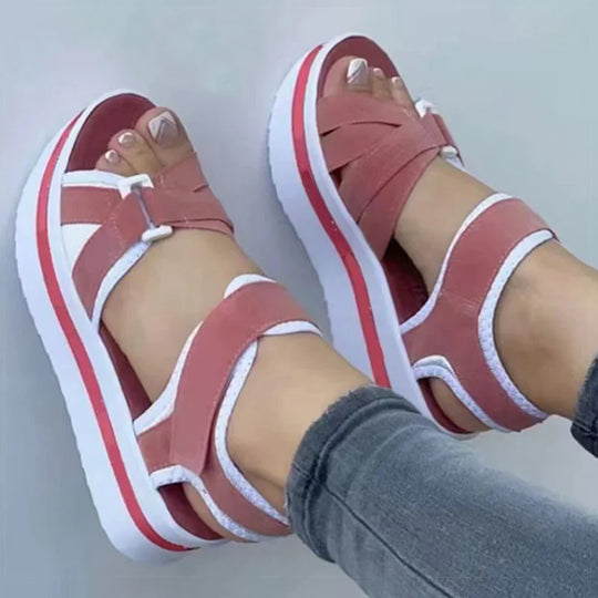 Dames Platform Sandalen met Kruisende Bandjes