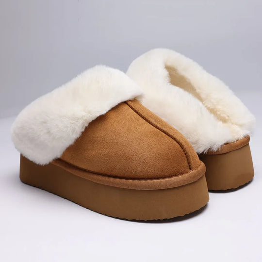 Vrouwen | Pluche Slippers | Dikke Zool | Antislip | Warme Comfortabele Huisschoenen