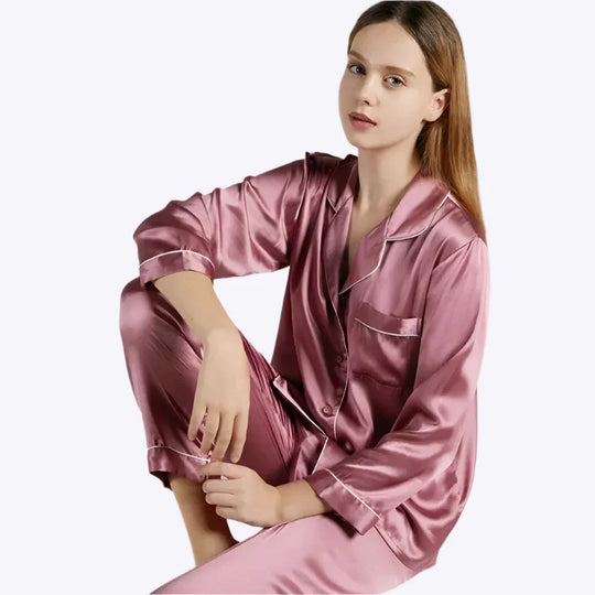 Amabel - Luxe Satijnen Afwerking Dames Pyjama's