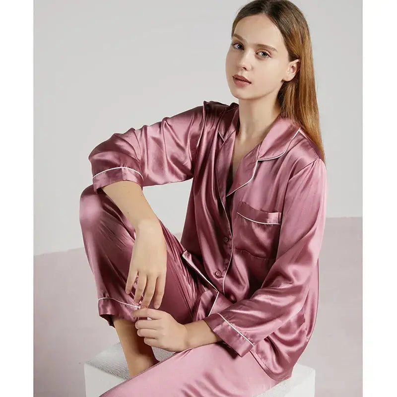 Amabel - Luxe Satijnen Afwerking Dames Pyjama's