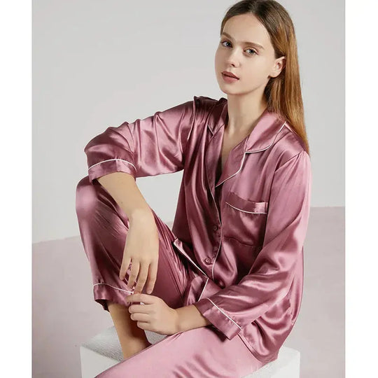 Amabel - Luxe Satijnen Afwerking Dames Pyjama's
