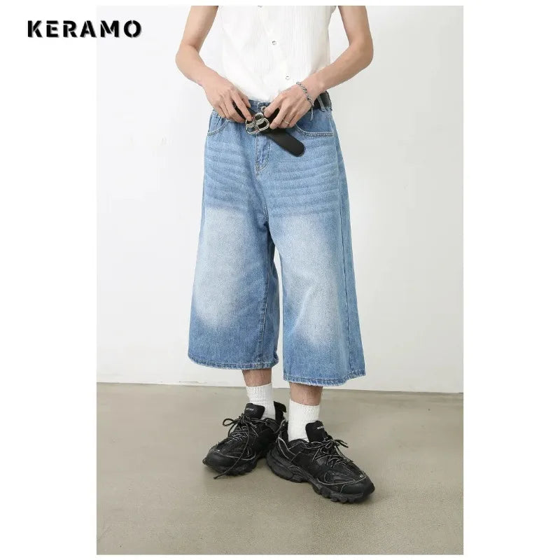 Dames Jeans Culottes met Verouderingseffect