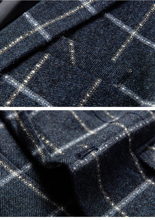 Milano | Elegante Geruite Blazer in Donkerblauw
