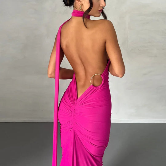 Elegante Avondjurk met Asymmetrische Schouderband