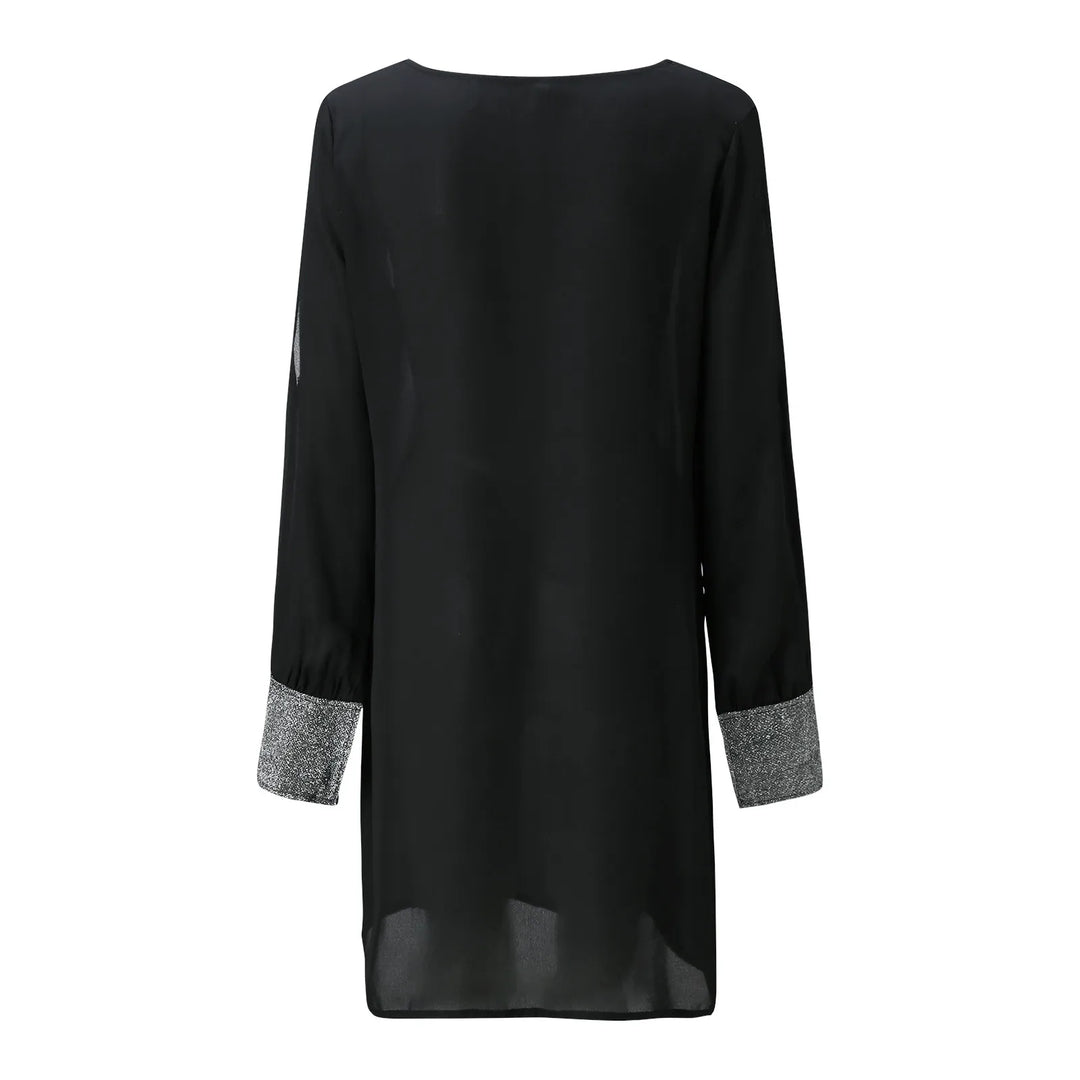 Elegante Jurk met Glanzende Accenten