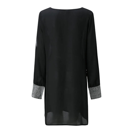 Elegante Jurk met Glanzende Accenten