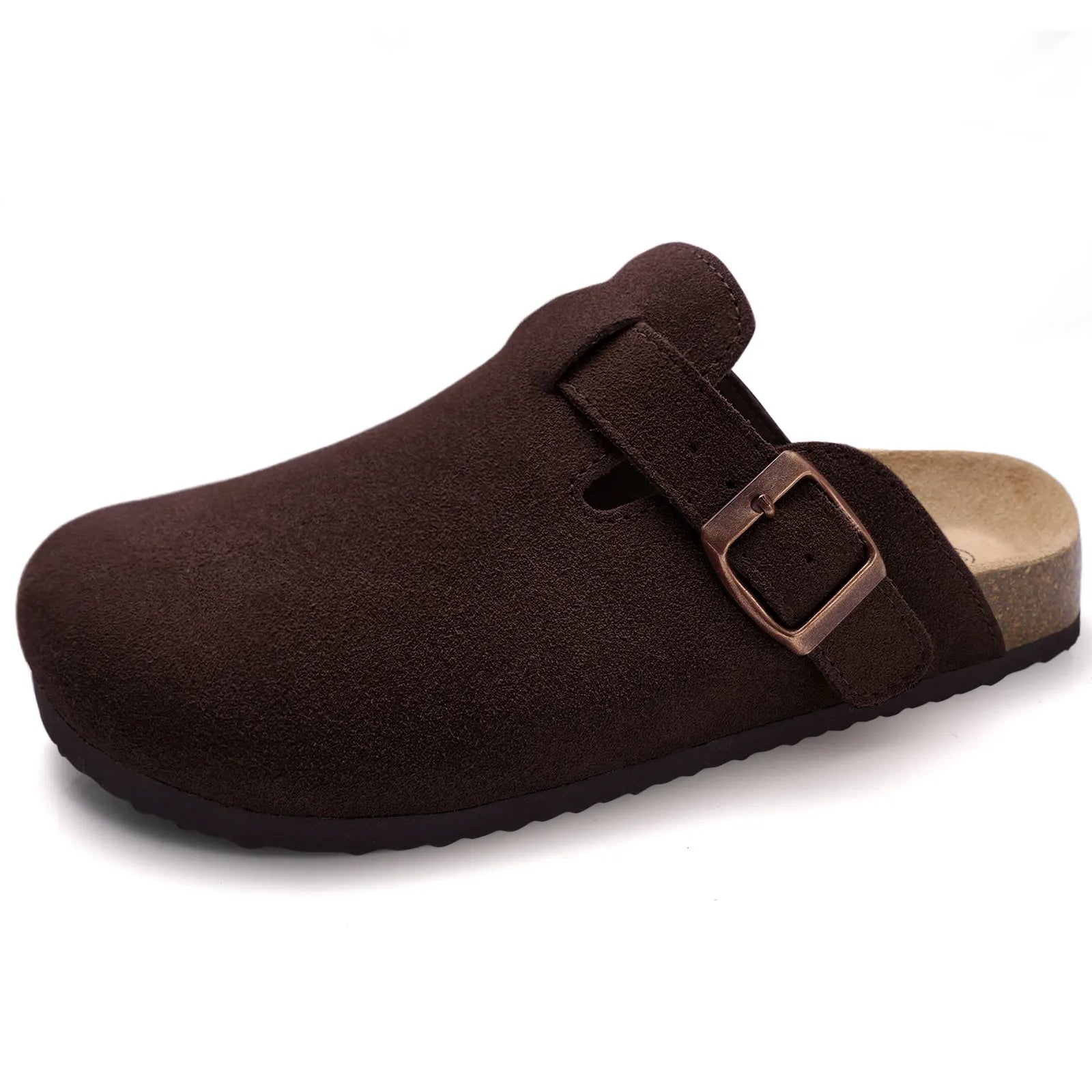 Dames suède sandalen met kurken zool