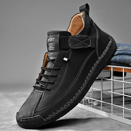 Heren Casual Wandelsneakers met Moc Stitching en Grip Buitenzool