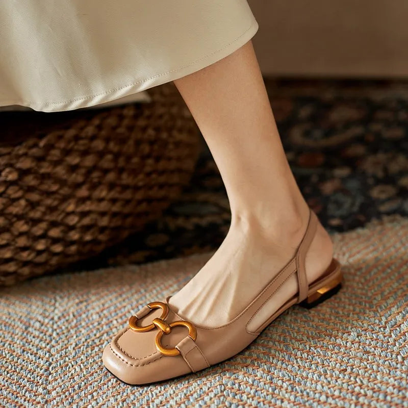 Elegante Dames Slingback Sandalen met Decoratieve Gesp