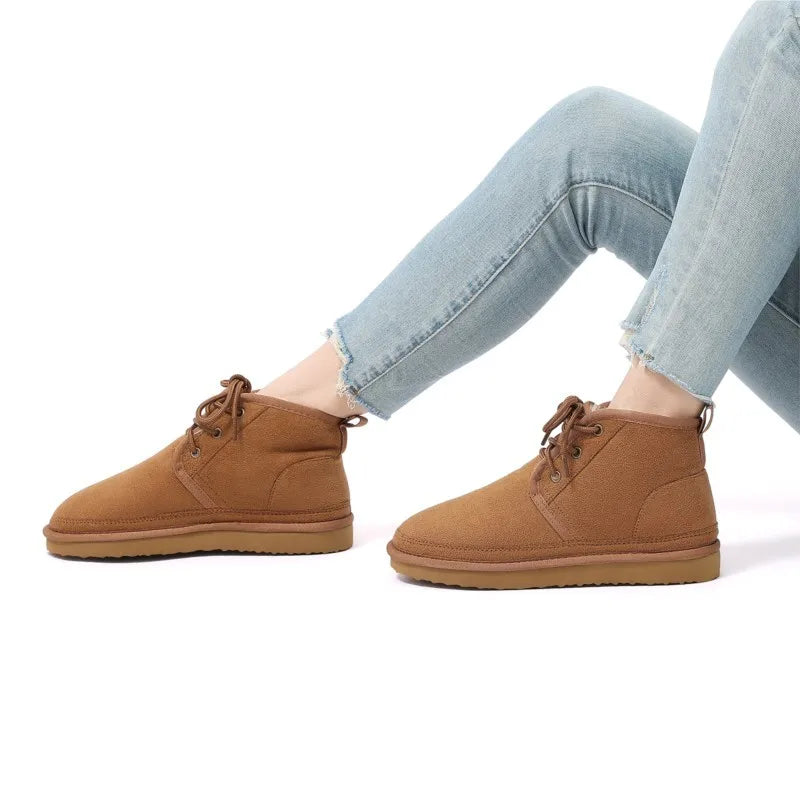 Vrouwen | Winter Sneeuwschoenen | Antislip | Bont Gevoerd | Korte Suède-look Schoenen