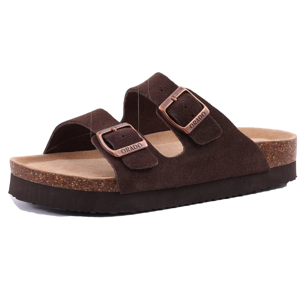 Orthopedische sandalen met kurken zool en twee banden