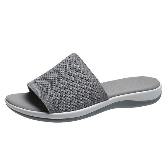 Dames Slippers met Stoffen Band en Comfortabele Zool