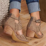 Dames Sandalen met Hak en Ażurower Patroon