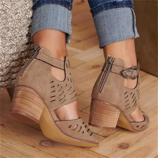 Dames Sandalen met Hak en Ajuinenpatroon