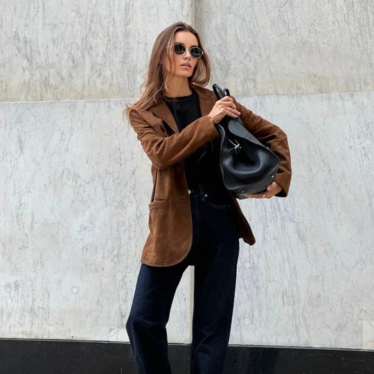 Heidi-Mode | Bruine Wildjack met Revers | Chic en Warm