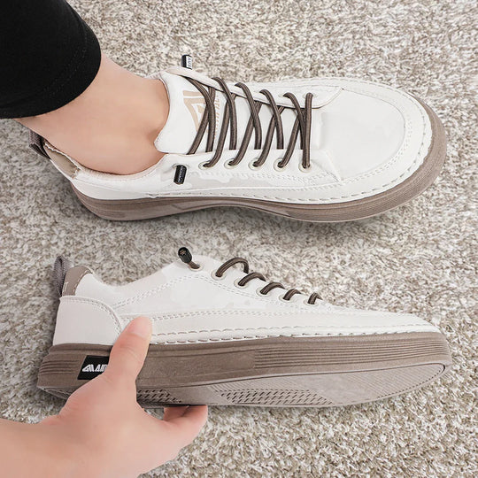 Heren Platform Skate Sneakers met Contrastzool en Vetersluiting