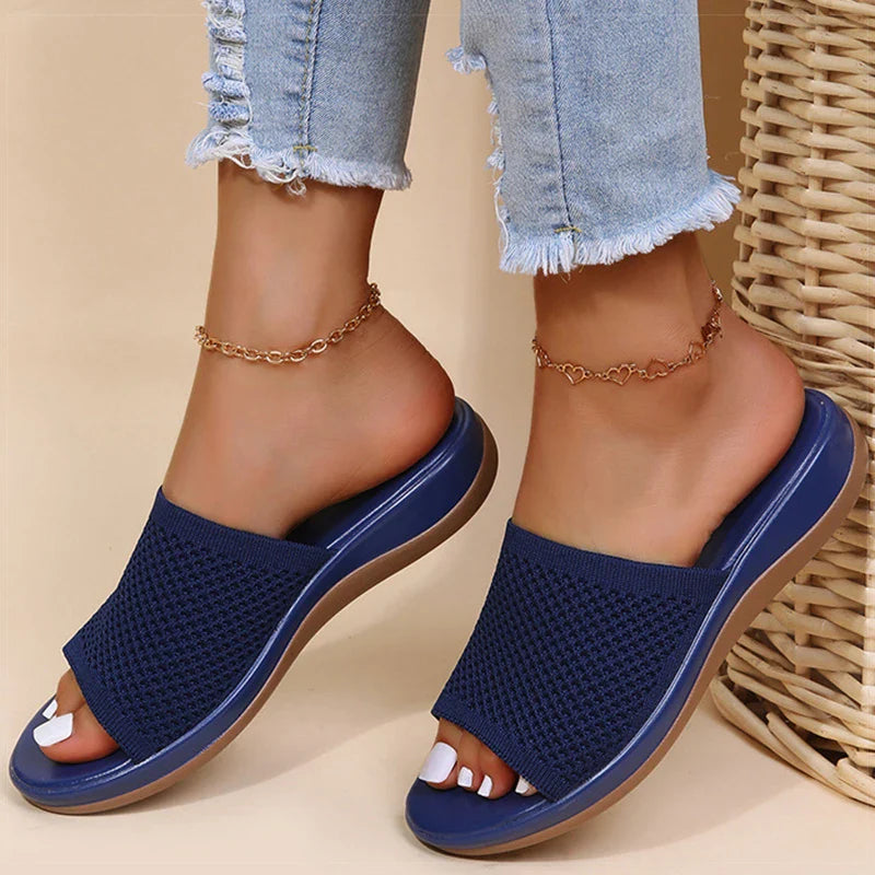 Dames orthopedische slippers met zachte zool en ademend bovenwerk – comfortabel voor de zomer