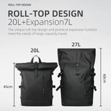 HK Waterdichte Reistas met USB – Uitbreidbare Rugzak – 15.6 inch Laptop Rugtas voor Reizen, Fietsen en Outdoor