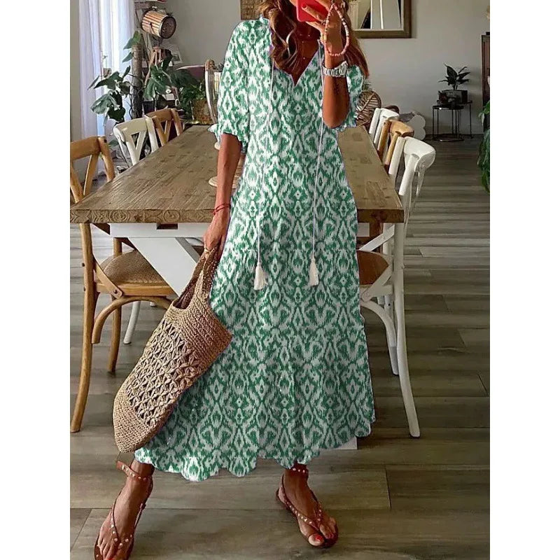 Luchtige Dames Maxi Jurk met Bloemenpatroon
