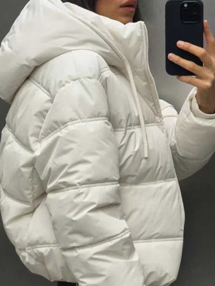 Dames Casual Gewatteerde Pufferjas met Capuchon | Lichtgewicht Gequilte Winterjas