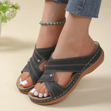 Dames Orthopedische Sandalen met Perforatie en Kruisende Bandjes
