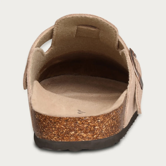 Dames suède sandalen met kurken zool