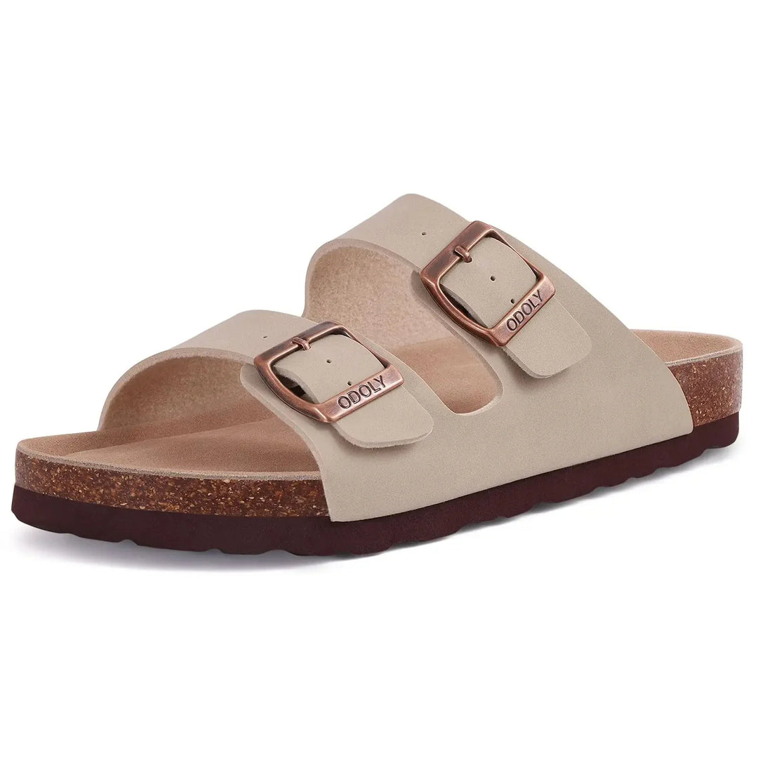 Orthopedische sandalen met kurken zool en twee banden