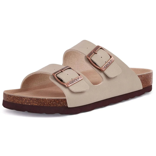 Orthopedische sandalen met kurken zool en twee banden