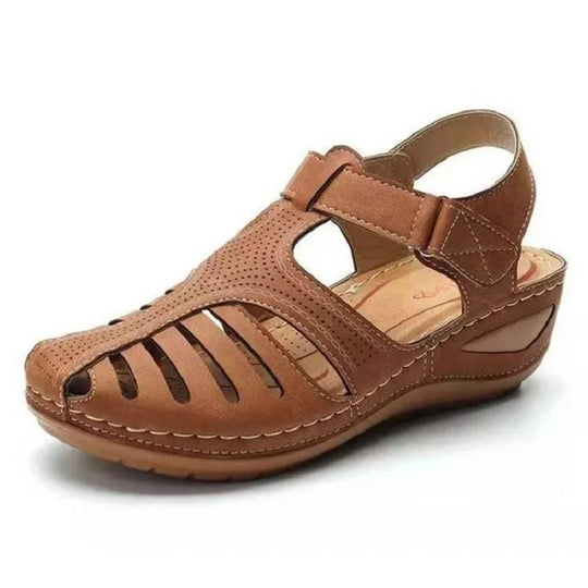 Dames orthopedische sandalen met geperforeerd leer