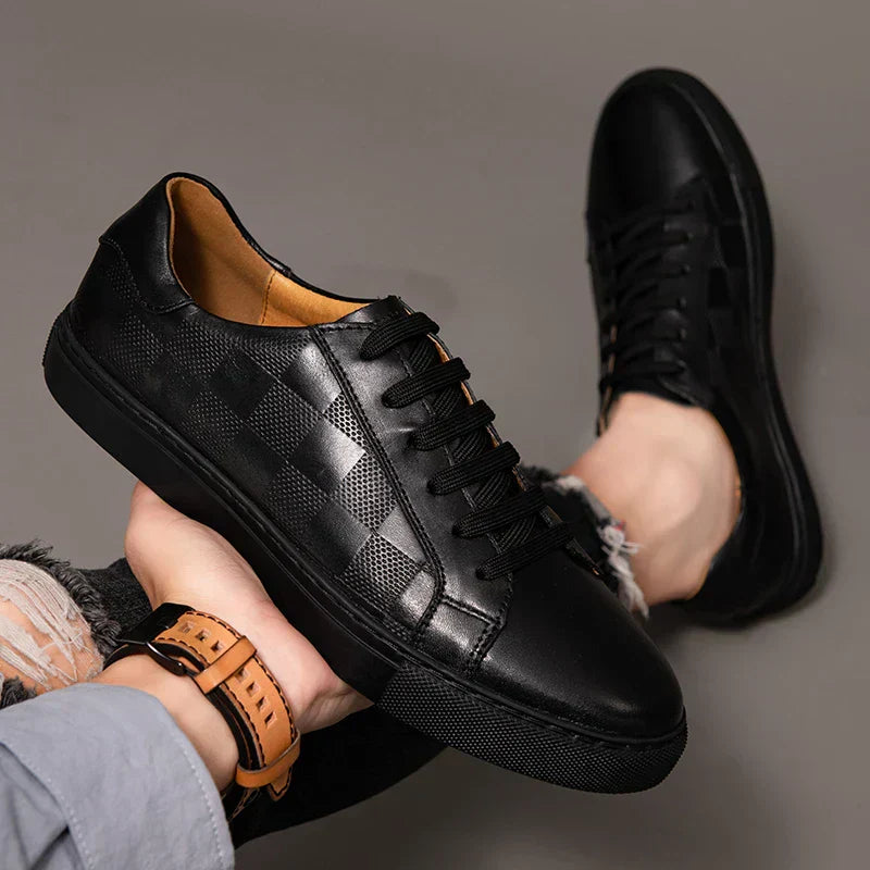 Heren Low-Top Sneakers met Vetersluiting en Contrast Zool