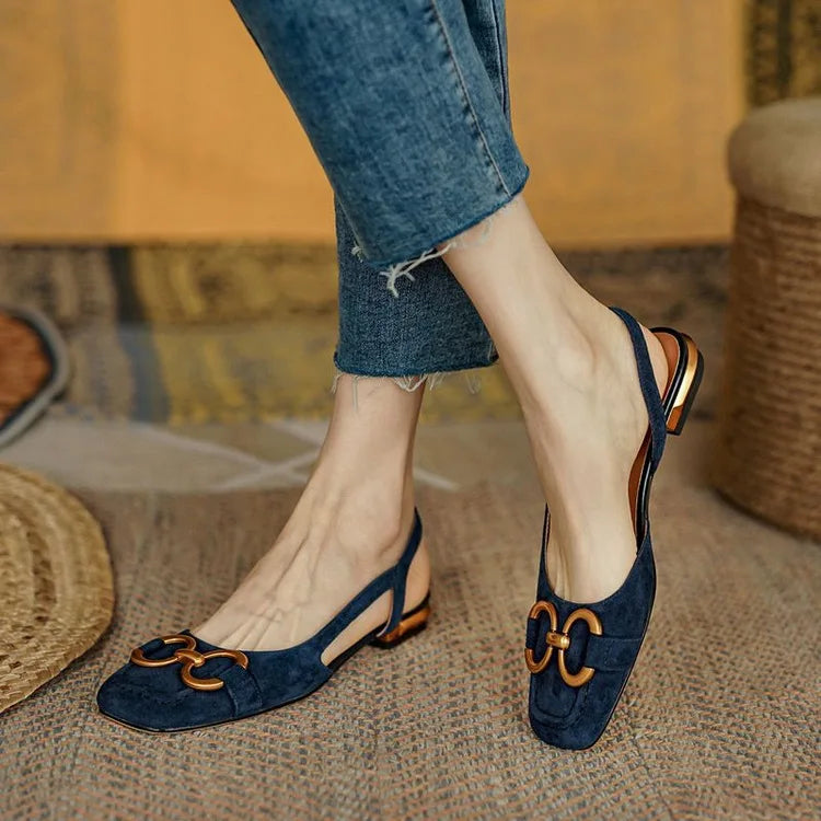 Elegante Dames Slingback Sandalen met Decoratieve Gesp