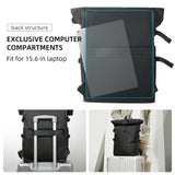 HK Waterdichte Reistas met USB – Uitbreidbare Rugzak – 15.6 inch Laptop Rugtas voor Reizen, Fietsen en Outdoor