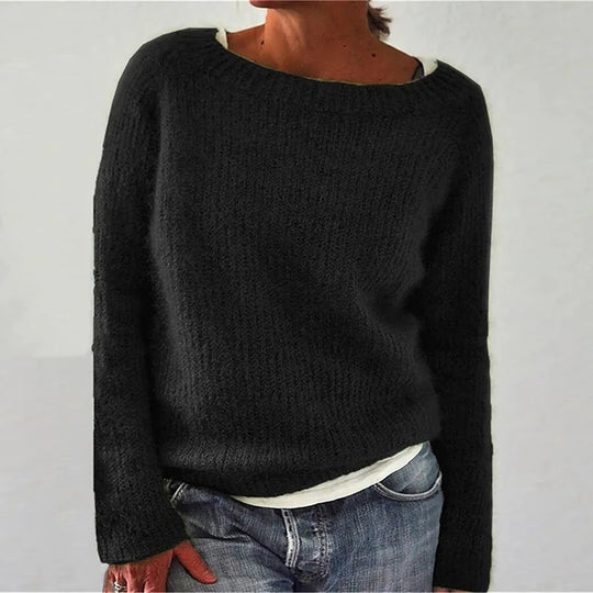 Dames Loose Fit Hals Trui met Lange Mouwen