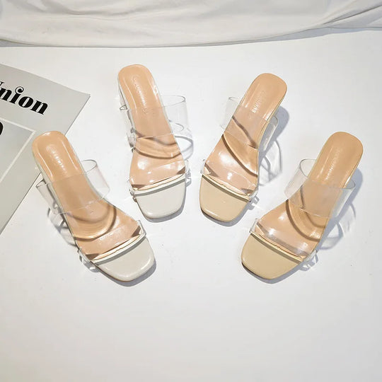 Transparante sandalen met hak