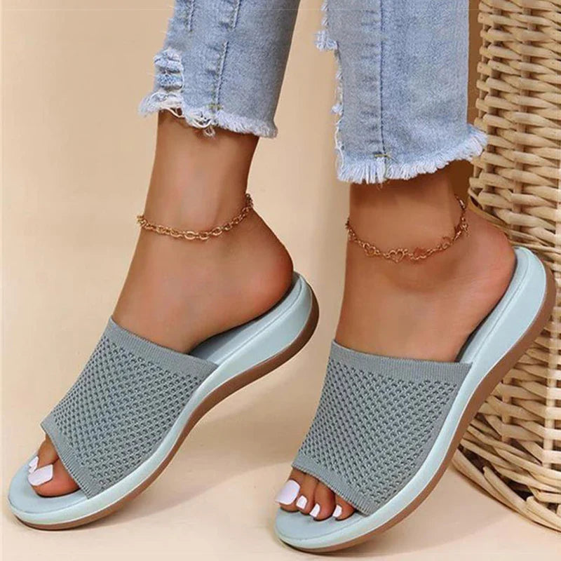 Dames orthopedische slippers met zachte zool en ademend bovenwerk – comfortabel voor de zomer