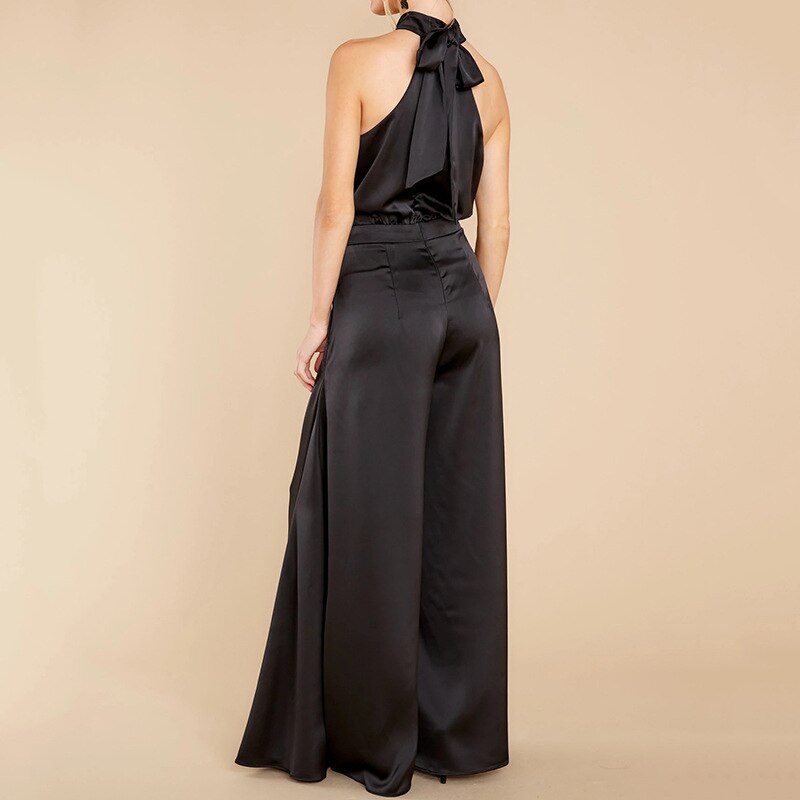 Elegante Dames Jumpsuit | Halter & Wijde Pijp | Stijlvol & Comfortabel