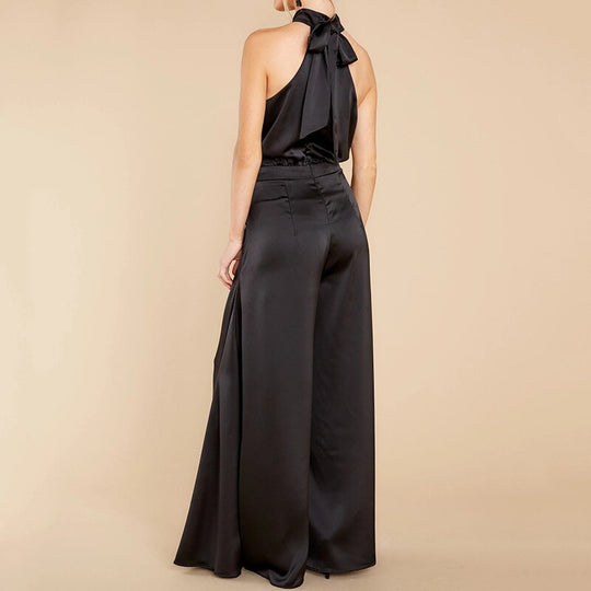 Elegante Dames Jumpsuit | Halter & Wijde Pijp | Stijlvol & Comfortabel