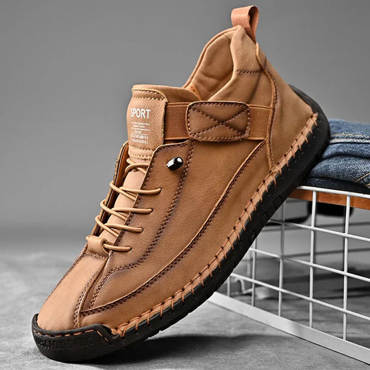 Heren Casual Wandelsneakers met Moc Stitching en Grip Buitenzool