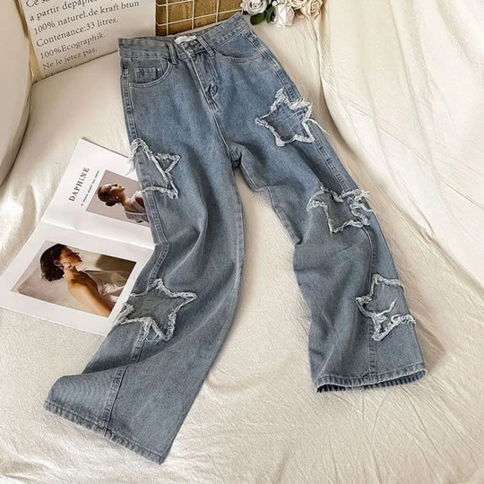 Dames jeans met sterrenpatches