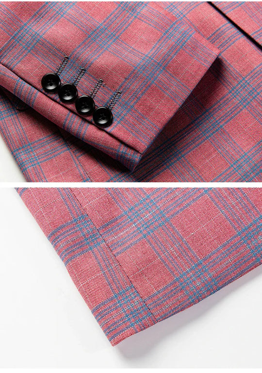 Guillano | Elegante Ruit Blazer in Roze