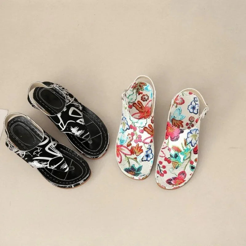 Dames Orthopedische Sandalen met Bloemenpatroon