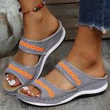 Dames Ortopedische Instapsandalen met Borduursel