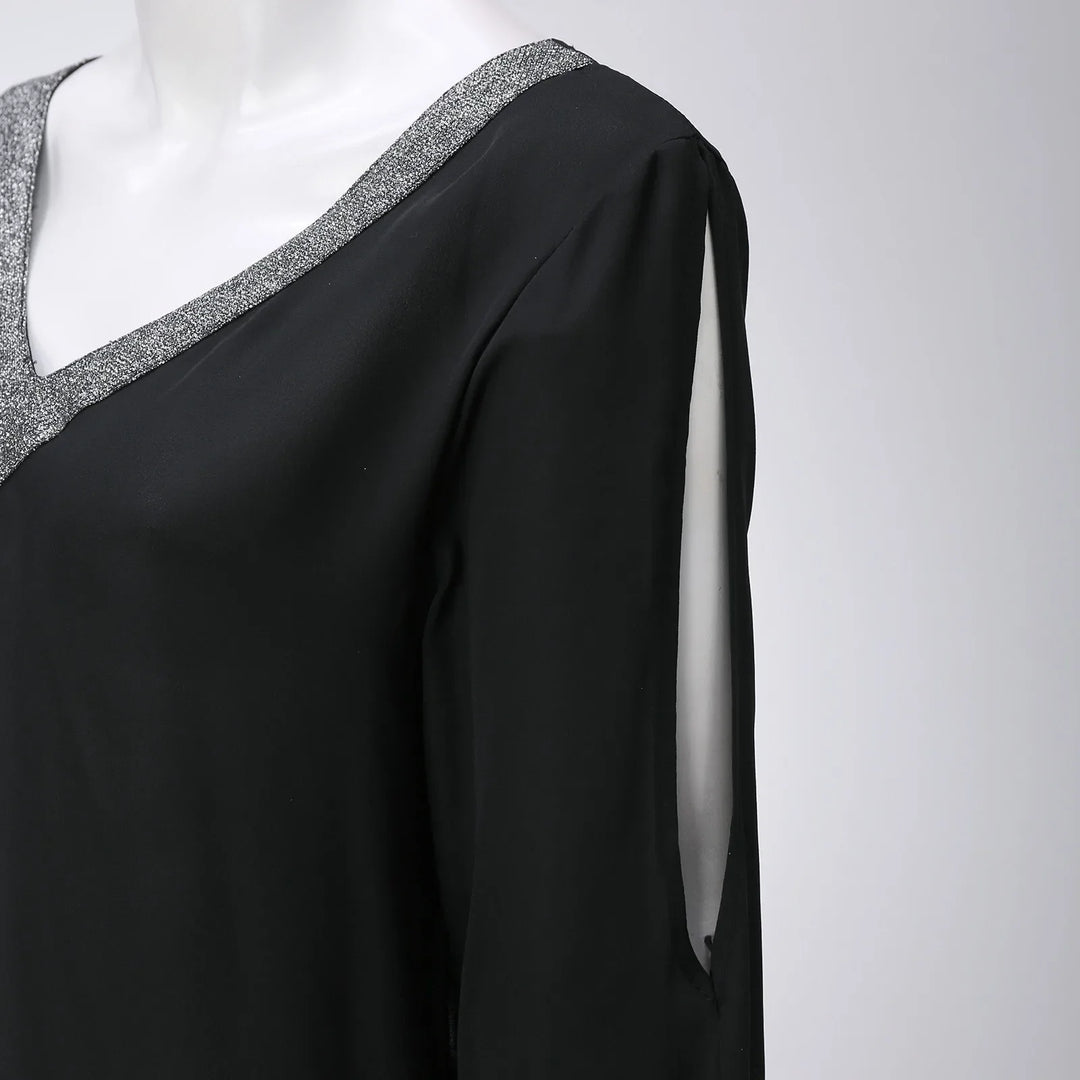 Elegante Jurk met Glanzende Accenten