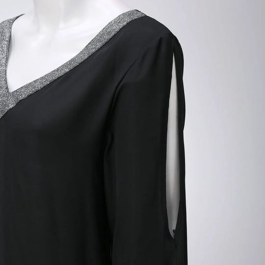 Elegante Jurk met Glanzende Accenten
