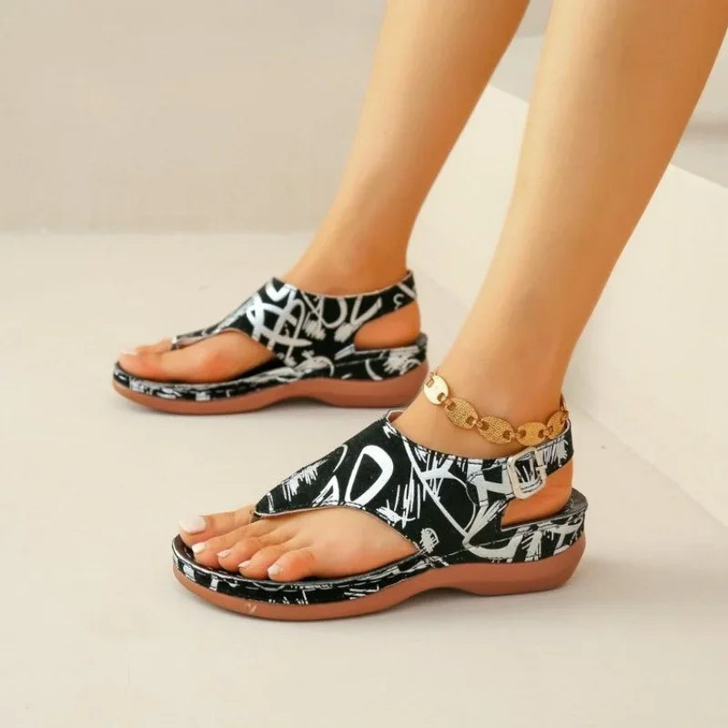 Dames Orthopedische Sandalen met Bloemenpatroon