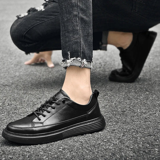 Heren Lage Sneakers met Tonale Stiksels en Vetersluiting